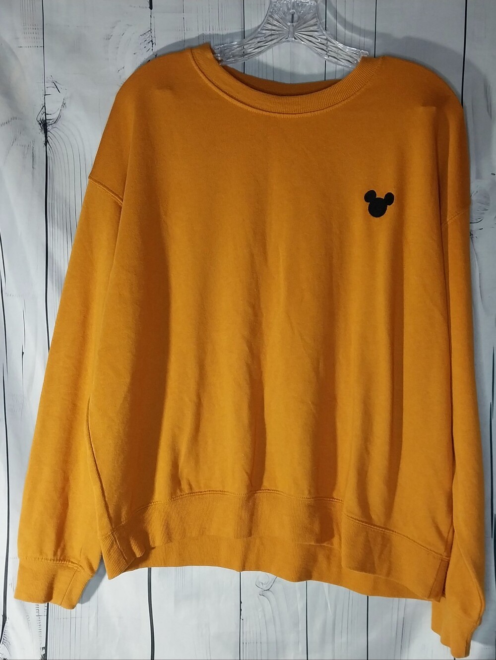 Divided By H&M Mustard Yellow Retro Mickey Mouse Casual Cozy Sweatshirt